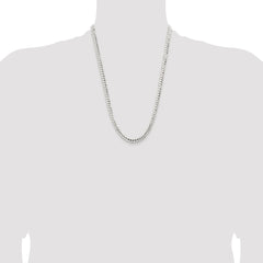Sterling Silver Rhodium-plated 5.65mm Concave Beveled Curb Chain - 3