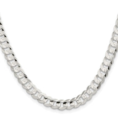 Sterling Silver 6.75mm Concave Beveled Curb Chain - 8