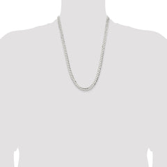 Sterling Silver 6.75mm Concave Beveled Curb Chain - 8