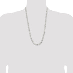 Sterling Silver 6.75mm Concave Beveled Curb Chain - 2