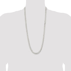 Sterling Silver Rhodium-plated 6.75mm Concave Beveled Curb Chain - 9