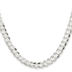 Sterling Silver 7.8mm Concave Beveled Curb Chain - 10