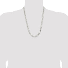 Sterling Silver Rhodium-plated 7.8mm Concave Beveled Curb Chain - 3