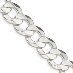 Sterling Silver 14.0mm Concave Beveled Curb Chain - 4