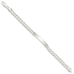 Sterling Silver Curb Link ID Bracelet - 20