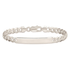 Sterling Silver Curb Link ID Bracelet - 20