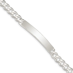 Sterling Silver Curb Link ID Bracelet - 20