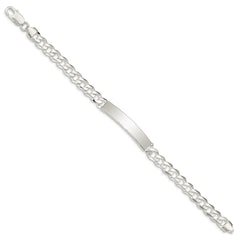 Sterling Silver Curb Link ID Bracelet - 6