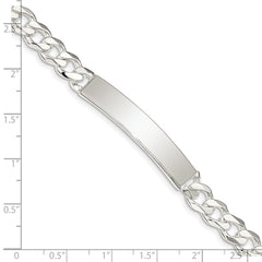 Sterling Silver Curb Link ID Bracelet - 6
