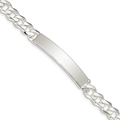 Sterling Silver Curb Link ID Bracelet - 6