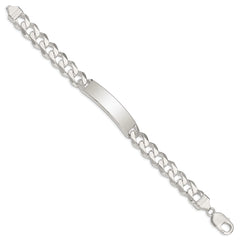 Sterling Silver Curb Link ID Bracelet - 10