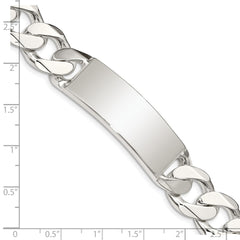 Sterling Silver Curb Link ID Bracelet - 8