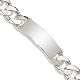 Sterling Silver Curb Link ID Bracelet - 8