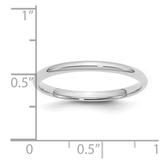 SS Rhodium-plated 2mm Comfort Fit Size 10 Band