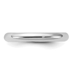 Sterling Silver Rhodium-plated 3mm Comfort Fit Size 7 Band