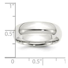 Sterling Silver 6mm Comfort Fit Size 7.5 Band