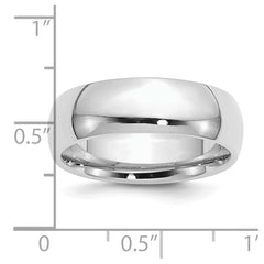 SS Rhodium-plated 7mm Comfort Fit Size 7.5 Band