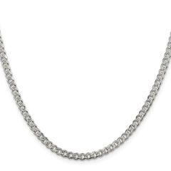 Sterling Silver 3.8mm Pavâ Curb Chain - 8