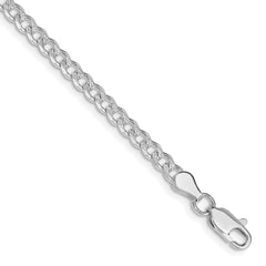 Sterling Silver Rhodium-plated 3.8mm Pavâ Curb Chain - 3