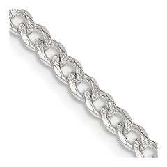 Sterling Silver 3.8mm Pavâ Curb Chain - 3