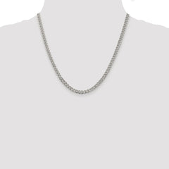 Sterling Silver Rhodium-plated 4.5mm Pavâ Curb Chain