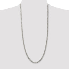 Sterling Silver Rhodium-plated 4.5mm Pave Curb Chain - 3