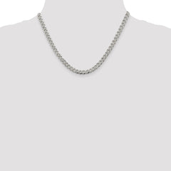 Sterling Silver 5.5mm Pavâ Curb Chain - 6