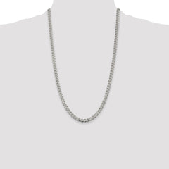 Sterling Silver 5.5mm Pavâ Curb Chain - 8