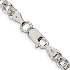 Sterling Silver Rhodium-plated 5.5mm Pavâ Curb Chain - 2