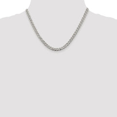 Sterling Silver Rhodium-plated 5.5mm Pavâ Curb Chain - 4