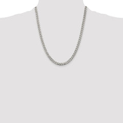 Sterling Silver Rhodium-plated 5.5mm Pavâ Curb Chain