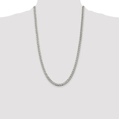 Sterling Silver Rhodium-plated 5.5mm Pavâ Curb Chain - 2