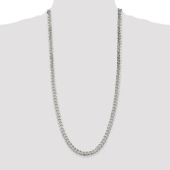 Sterling Silver 7mm Pave Curb Chain