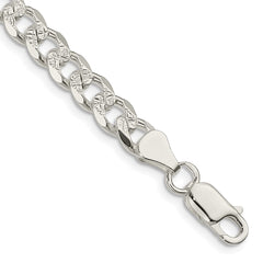 Sterling Silver 7mm Pavâ Curb Chain - 7