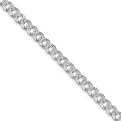 Sterling Silver Rhodium-plated 7mm Pavâ Curb Chain - 6