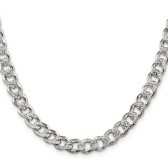 Sterling Silver 7.5mm Pavâ Curb Chain