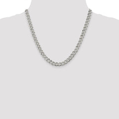 Sterling Silver 7.5mm Pavâ Curb Chain - 3
