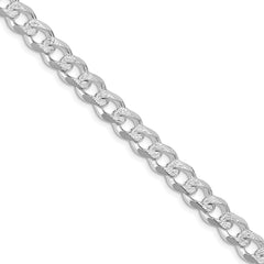 Sterling Silver Rhodium-plated 7.5mm Pavâ Curb Chain - 2