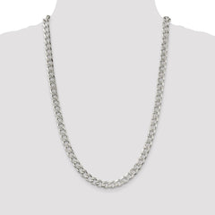 Sterling Silver 8.3mm Pavâ Curb Chain - 2