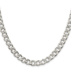 Sterling Silver Rhodium-plated 8.3mm Pavâ Curb Chain - 5