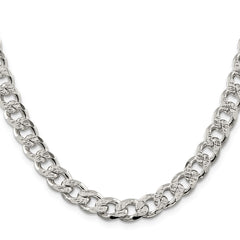 Sterling Silver 9.3mm Pavâ Curb Chain - 5