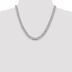 Sterling Silver 9.3mm Pavâ Curb Chain