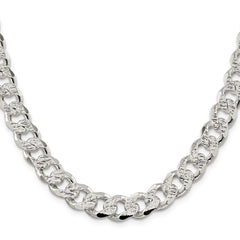 Sterling Silver 11.0mm Pavâ Curb Chain