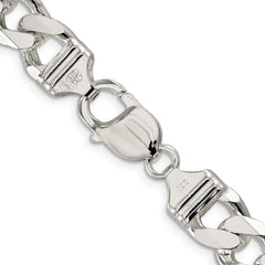 Sterling Silver 11.0mm Pavâ Curb Chain