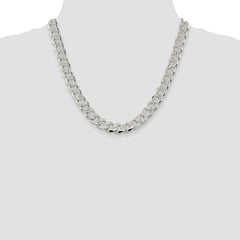 Sterling Silver 11.0mm Pavâ Curb Chain