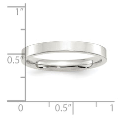 Sterling Silver 3mm Comfort Fit Flat Size 9.5 Band