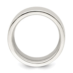 Sterling Silver 10mm Comfort Fit Flat Size 8.5 Band