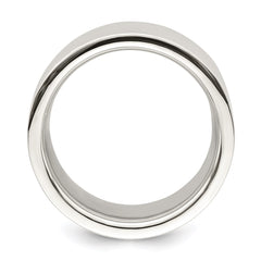 Sterling Silver 12mm Comfort Fit Flat Size 8.5 Band