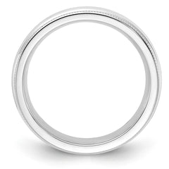 Sterling Silver 4mm Comfort Fit Half Round Milgrain Size 10 Band