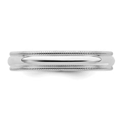 Sterling Silver Rhodium-plated 4mm Comfort Fit Milgrain Size 8.5 Band